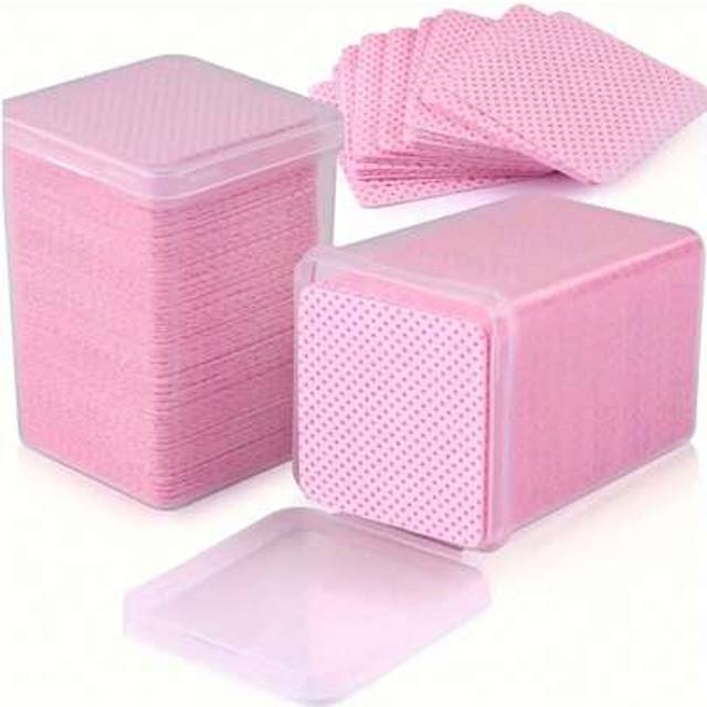 SHEIN 200pcs Nail Wipes - Professional Lint-Free Nail Polish Remover Pads, UV Gel Cleansing Tissues, Unscented Manicure Prep And Finish Nail Art Cleaning To