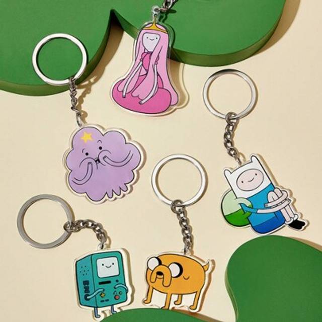 SHEIN 5pcs/Set Cartoon Pattern Acrylic Keychain Bag Charms, Gifts
