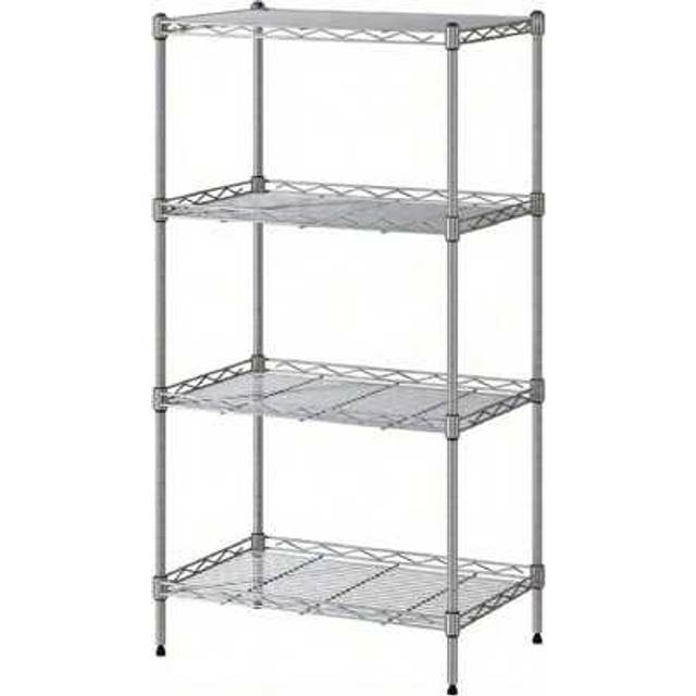 SHEIN 4-Shelf Storage Shelving Units 120x56x35cm Metal Storage Shelf Multipurpose Modern Shelving Unit 50KG Max Weight