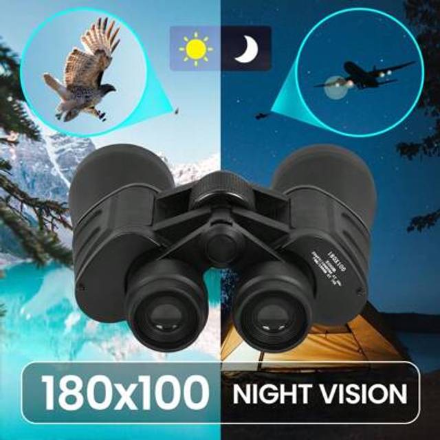 SHEIN Day/Night 180x100 Military Zoom Powerful Binoculars Optics Hunting Camping+Case