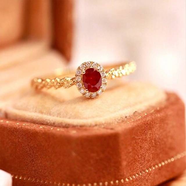 SHEIN 1pc Customized Ins-Style S925 Silver Gold-Color Ruby Zirconia Exquisite Vintage Ring, Suitable For Women&#39;s Daily Wear, Holiday Party Gift, Jewelry
