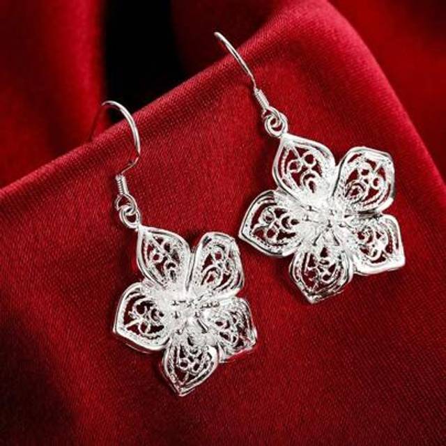 SHEIN High Quality Jewelry 925 Sterling Silver Earring Fashion Retro Flowers Earrings For Women Luxury Gifts