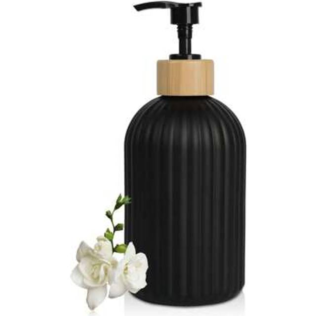 SHEIN Glass Soap Dispenser 400ml Refillable Lotion Soap Dispenser For Bathroom Kitchen Sink Hand Soap Dish Soap