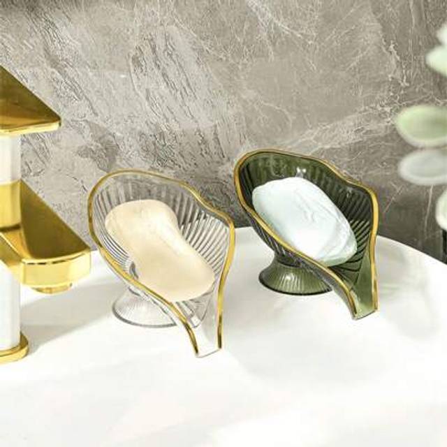 SHEIN 1pc Soap Dish, High-End Drainable Soap Box For Household, Bathroom Luxury Soap Holder With No Water Accumulation Home Bathroom Decor Summer