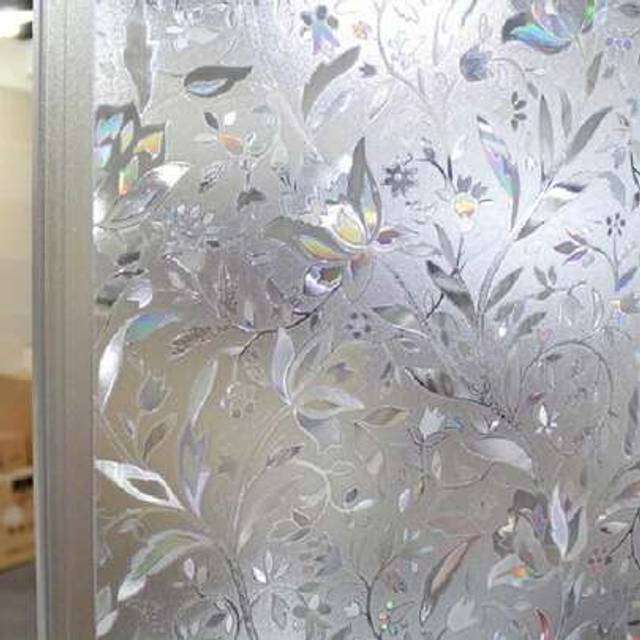 SHEIN Window Films 90 * 200cm Self-Adhesive Glass Sticker Privacy Glass Frosted 3D Film Static Decoration Rainbow Frosted Window Decal Opaque Electrostatic