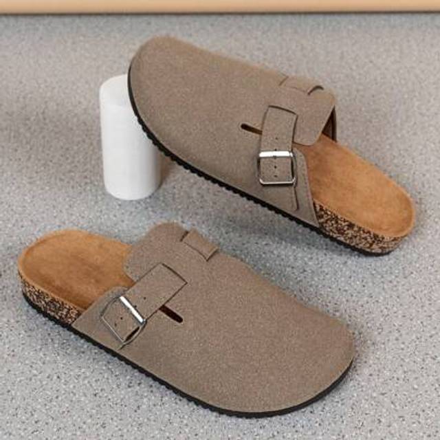 SHEIN Men&#39;s Spring Vintage Mule Shoes, Casual Slip-On Backless Loafers With Adjustable Buckle