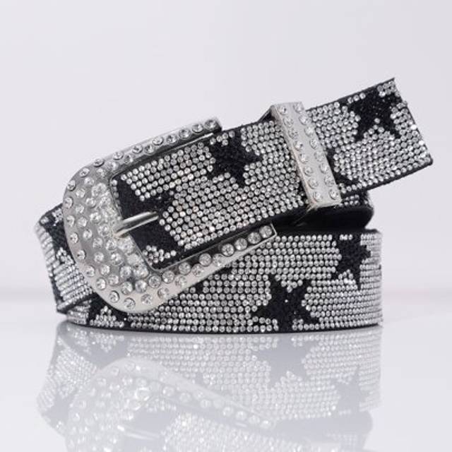 SHEIN 1pc Unisex Star Shaped Rhinestone Studded Hip Hop Belt For Students, Rock Style Street Halloween