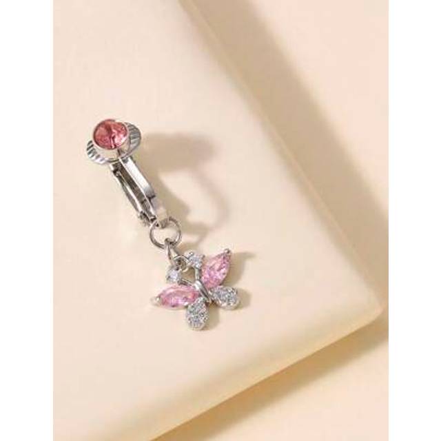 SHEIN 1Pc Fake Belly Ring Butterfly Not Real Piercing Clip On The Navel For Woman Gift