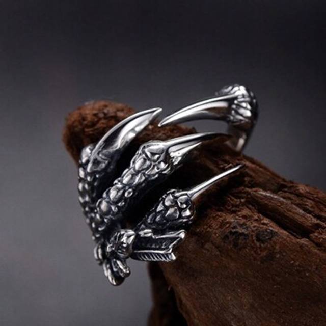 SHEIN 1pc Vintage Punk Eagle Claws Open Ring, Men&#39;s Versatile & Cool Statement Ring, Gift For Father&#39;s Day Or Graduation