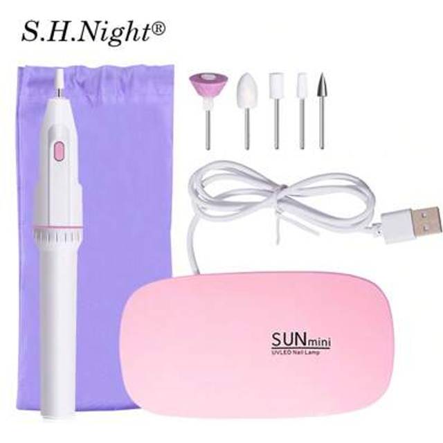 SHEIN 8pcs Nail Drill â Portable, Pink Mini Mouse Nail Lamp Nail Dryer Machine UV/LED Lamp Portable Micro USB Power Supply Cable Home Use Drying Lamp For