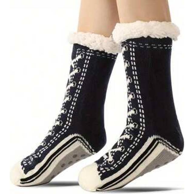 SHEIN Women Men Slipper Winter Socks Fluffy Non Slip Warm Fleece Lined Cosy Bed Floor