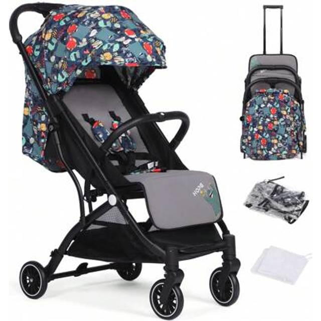 SHEIN Lightweight & Compact Travel Stroller,Baby Pushchair With Adjustable Seat, Mosquito Net, Rain Cover, One-Hand Folding Buggy With 5-Point Harness For T