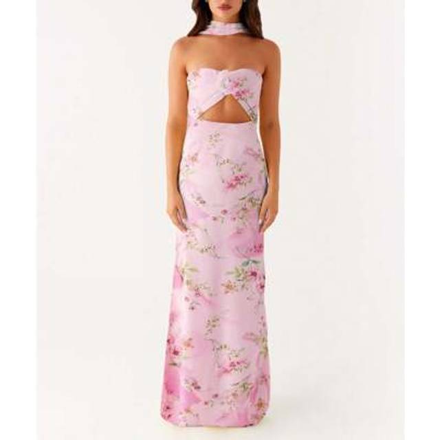 SHEIN 2025 Women Floral Tube Top Dress With Scarf Strapless Backless Maxi Long Bodycon Dresses Formal Cocktail Sundress