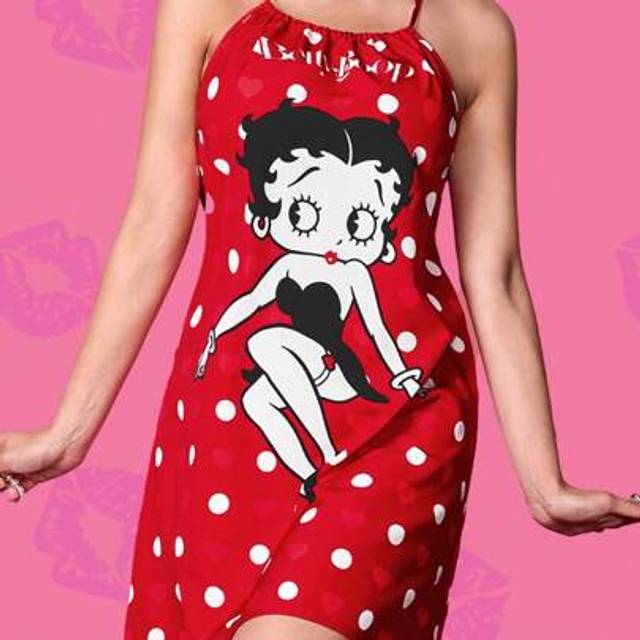 SHEIN Women&#39;s Red Polka Dot & Heart Pattern Retro Cute Figure Graphic Sexy Casual Versatile Daily Summer Halter Neck Dress