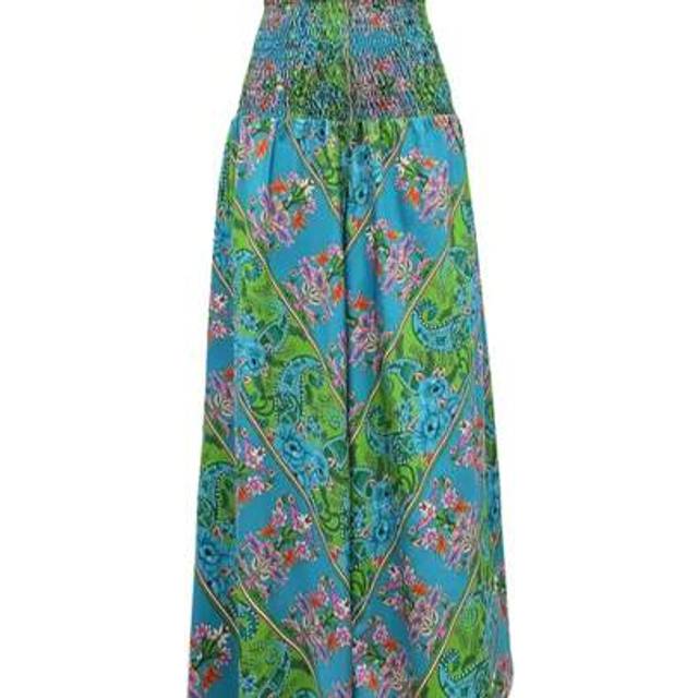 SHEIN Vacation Floral Print Elastic Waist Wide Leg Pants For Women
