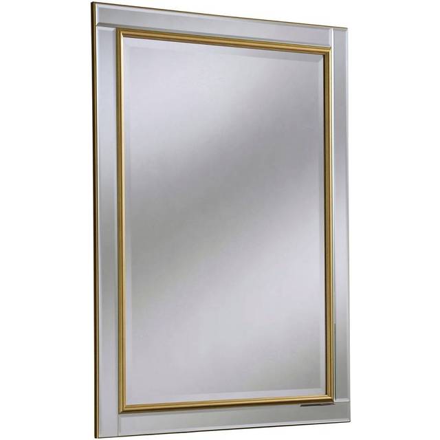 Yearn Mirrors Yearn Soft Brass Bevelled Wall Mirror 91.4 x 66.4Cms, Gold