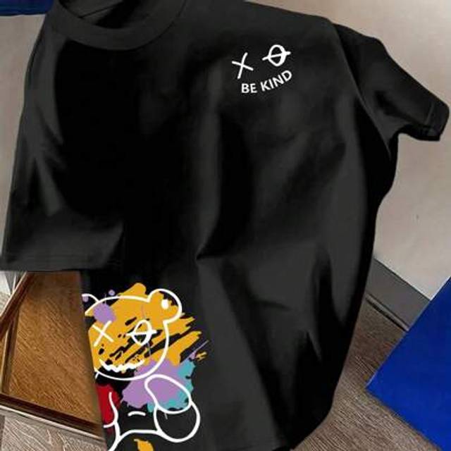Calvaya Cute Bear Digital Printing Front Casual, Comfortable And Versatile Short Sleeve T-Shirt For Women