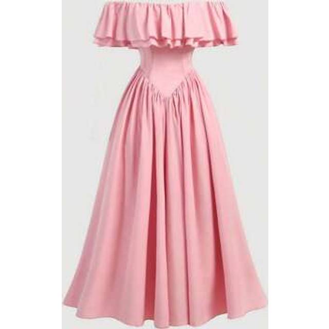 SHEIN One Shoulder Ruffled Embellished Waist White Resort Dress, Bohemian Dress, Valentine&#39;s Day Dress, Brunch Dress, Summer Date Dress, Women&#39;s Hawaiian We
