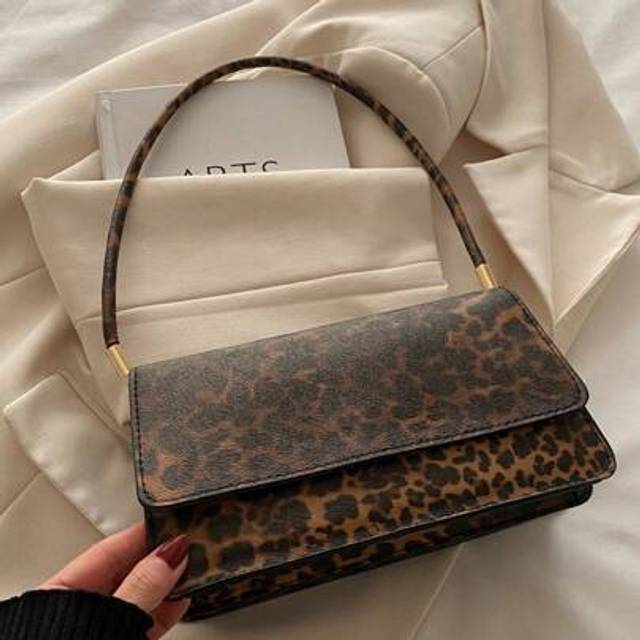 SHEIN Vintage Colorblock Leopard Print Elegant Shoulder Underarm Bag, Leopard Print Purse For Women Leopard Comeback