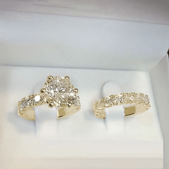 SHEIN 2pcs/Set Elegant Promise Rings With Cubic Zirconia Stones, Luminous, Engagement, Wedding Jewelry, Romantic & Luxury Symbol For Women
