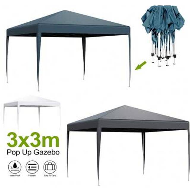 SHEIN LOEFME 2x2m/3x3m Heavy Duty Gazebo Marquee Pop-Up Outdoor Garden BBQ Party Tent Furniture