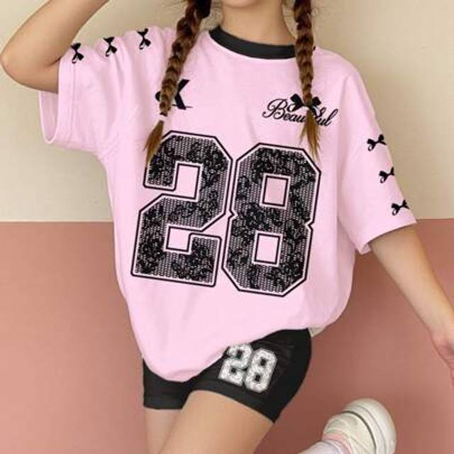 SHEIN Tween Girl Ballet Lace Butterfly Letter Graphic Loose Fit Short Sleeve Tee And Shorts 2Pcs Set, Casual Summer Outfit Young Girls Sets Summer Young Gir