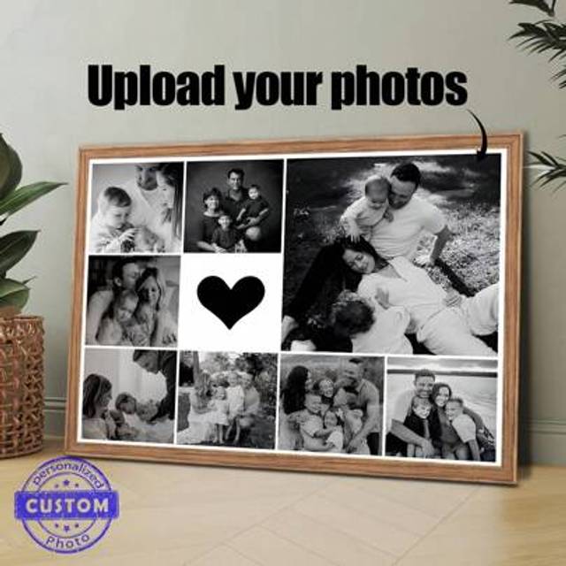 SHEIN 1Pc Personalized Photos To Canvas Print - Canvas Prints With Your Photos On Custom Wall Art For Bedroom, Living Room, Custom Best Friend Photos,Weddin