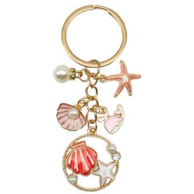 SHEIN 1pc Unisex Marine Life Keychain With Starfish Shell Faux Pearl And Dolphin Pendant Beach Series Gift For Friends Summer