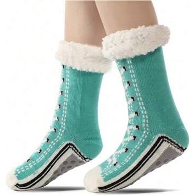 SHEIN Women Men Slipper Winter Socks Fluffy Non Slip Warm Fleece Lined Cosy Bed Floor