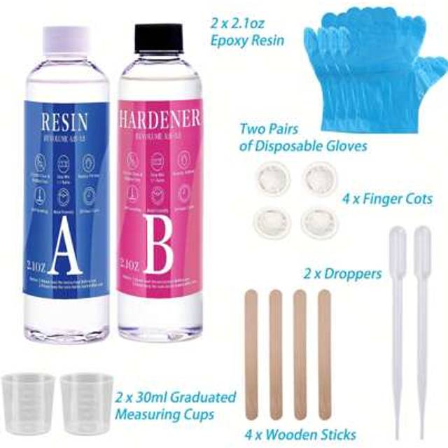 SHEIN 122 Epoxy Resin Kit Clear For Resin Molds, Resin Epoxy Starter Kit, Including Resin And Hardener, Epoxy Resin Crystal Clear-Not Yellowing And No Bubbl