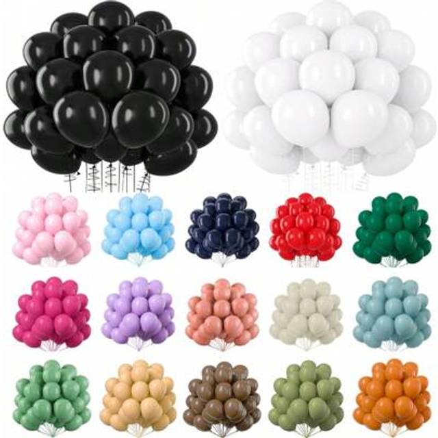SHEIN 50Pcs 10 Inch Round Helium Latex Party Balloons For Birthday Wedding Christmas New Years Anniversary Party Decorations