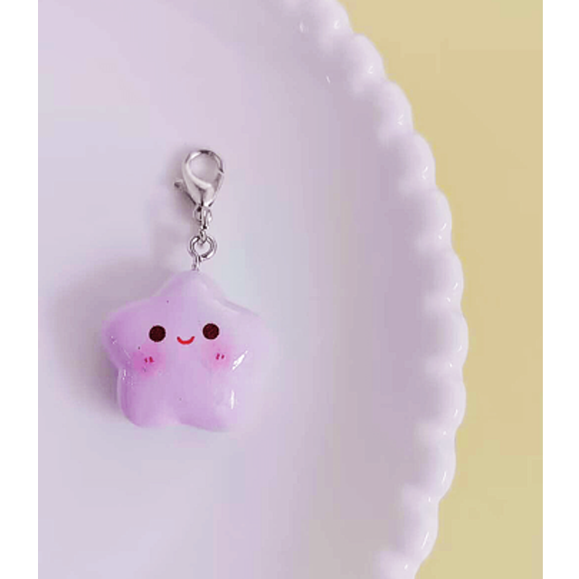 SHEIN 1pc Resin Star Shaped Zipper Pull Pendant Keychain Cute Decoration For Bags Everyday Accessory Star Charm Small Gift