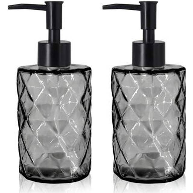 SHEIN Glass Soap Dispenser, 330 Ml Hand Wash Dispenser With Pump For Kitchen, Bathroom, Washroom, Refillable Liquid Soap Dispenser Set For Lotion, Shampoo,