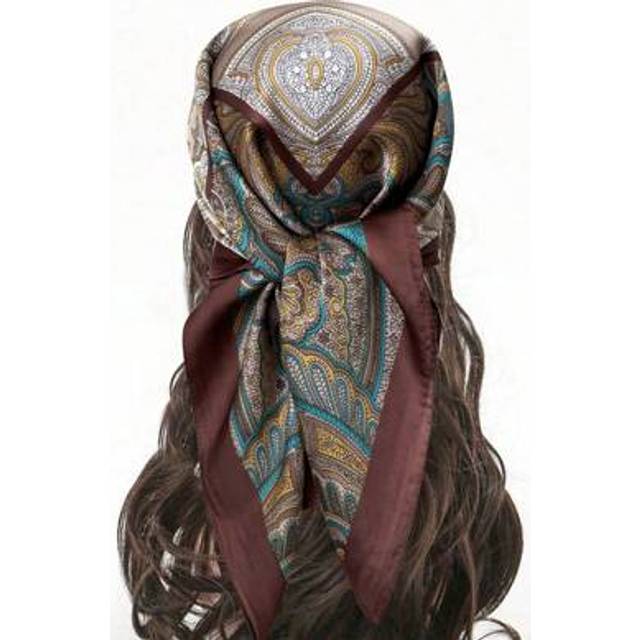 SHEIN 1pc Women&#39;s Bandana Scarf With Paisley Floral Print, Silk-Like Head Wrap, Neck Scarf, Decorative Scarf, Suitable For Everyday Use