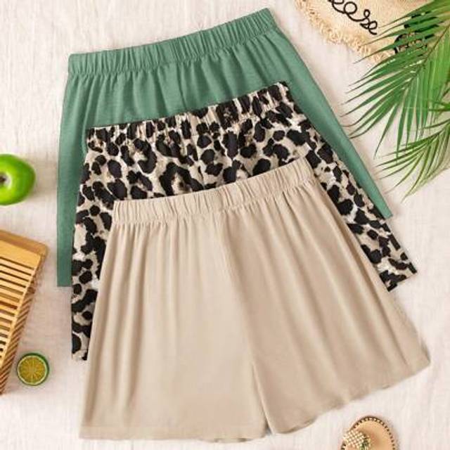 SHEIN 3pcs Woven High-Waisted Loose Women Shorts,Summer Shorts,Beach,Summer Outfits For Women,Beachwear,Easter,Beach Outfits For Woman,Spring Break,Vacation
