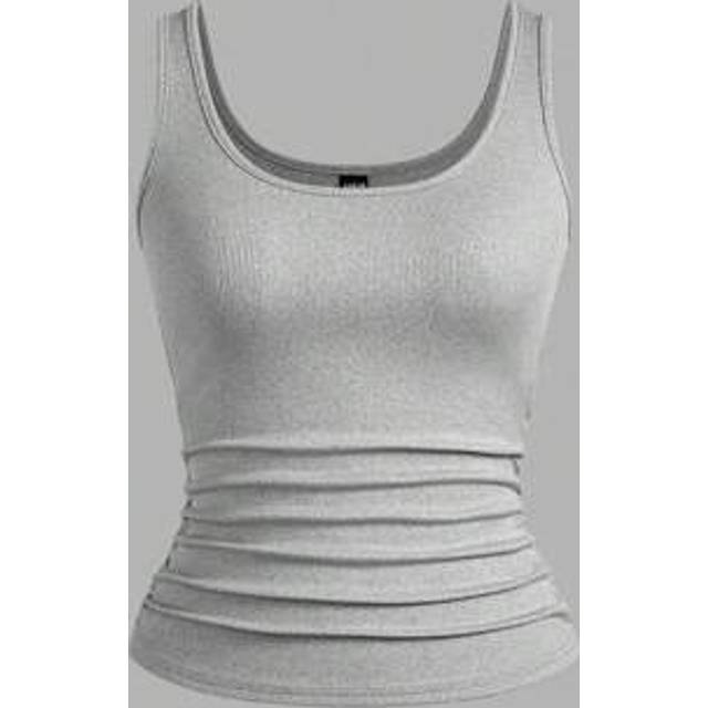 Slaydiva Multiple Sets Of Black + White Casual Basics Crisscross Back Scoop Neck Slim Rib Tank Tops For Women