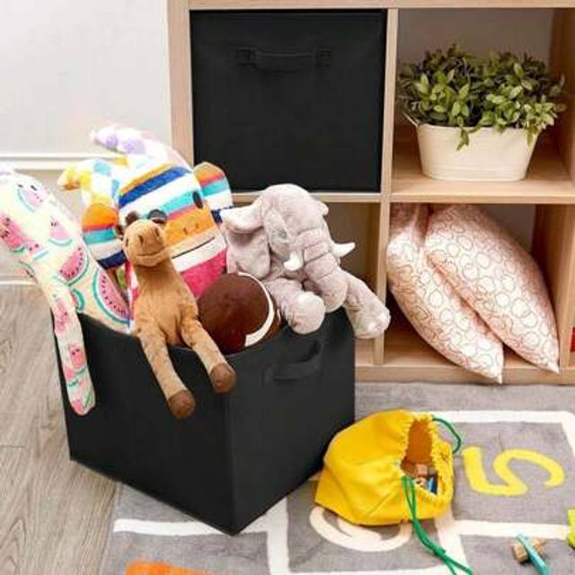 SHEIN 2Pcs Cube Storage Boxes 28x28x28cm Foldable Kallax Storage Cubes With Handles Collapsible Baskets Toy Bins Fabric Organisiers Containers For Kallax Un