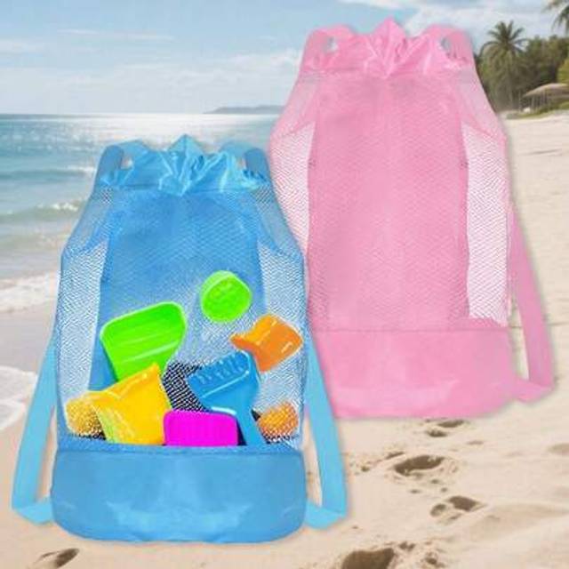 SHEIN 1pc Beach Toy & Clothes Storage Bag, Children&#39;s Room Organizer, One Shoulder Beach Bag Handbag Beach Mesh Tote