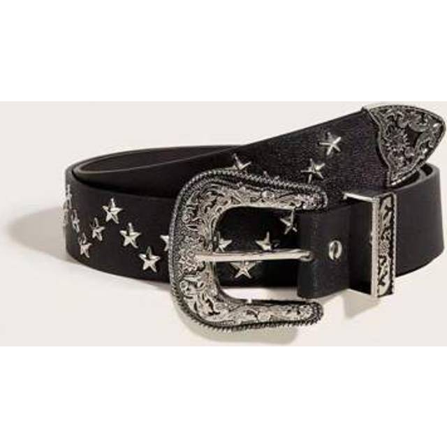 SHEIN 1pc Men&#39;s Y2K Retro Western Style Star & Rivet Studded Waist Belt For Jeans, Fashion Accessory Suitable For Everyday Outfits Summer, School