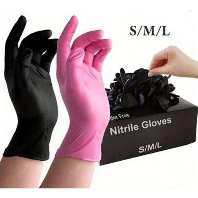 SHEIN 20pcs/Bag Disposable Nitrile Gloves - Latex & Powder Free, Perfect For Tattooing, Manicures, And Salon Cleaning