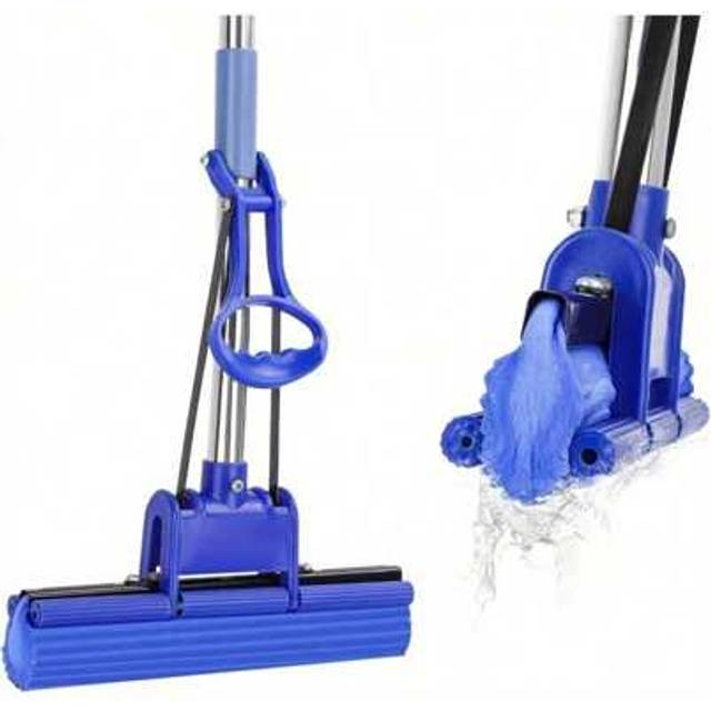 SHEIN Sponge Mop PVA Floating Mop With Super Absorbent Sponge Heads Floor Cleaner With Telescopic Handle Self-Wringing Wood Floor Mop For Hardwood Laminated