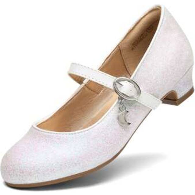 SHEIN Girls Mary Jane Low Heel Princess Flower Wedding Party Pump Dress Shoes