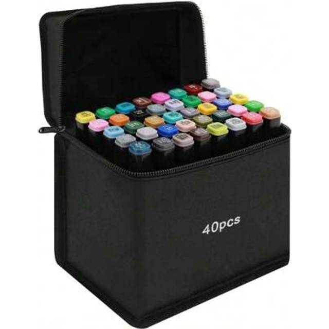 SHEIN 40PCS Alcohol Markers Twin Marker Pens Art Pens Set For Artists Colouring, Highlighting, Anime And Manga Design