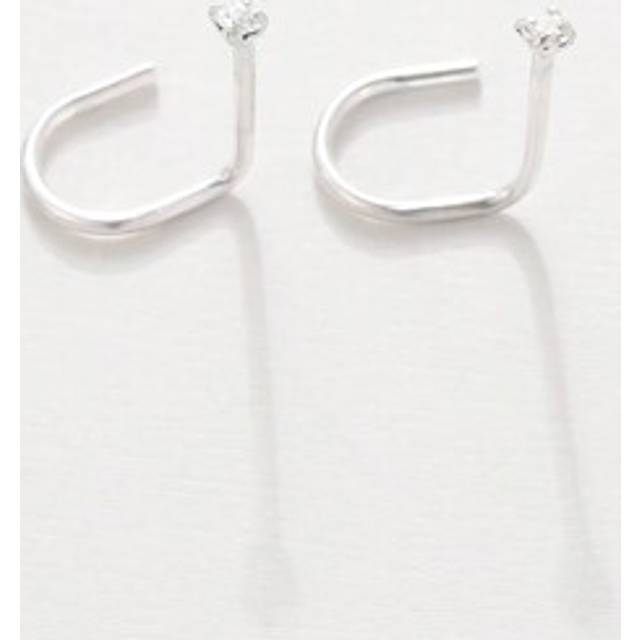 SHEIN 2PCS 925 Sterling Silver Nose Stud Ring Piercing Hook Nose Screw 1.5mm Crystal 24Gauge Pin