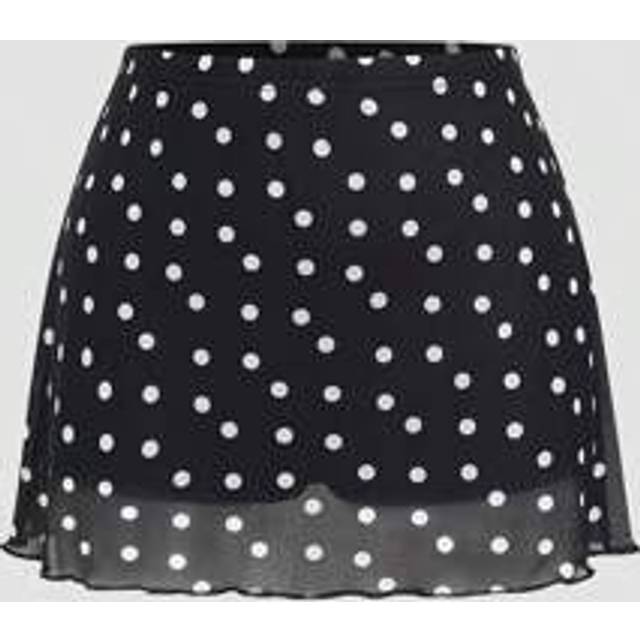 SHEIN Minimalist Polka Dot Print Mini Skirt For Office Lady
