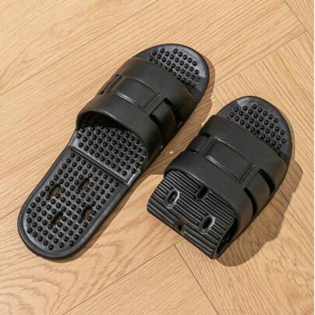 SHEIN Unisex Foldable Travel Slippers, Indoor Home Bathroom Quick Drying Massage Slippers, Lightweight Fast Drying Bathroom Non-Slip Flat Sandals