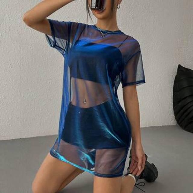 SHEIN Summer Mesh See Through Dress For Women,Summer Dresses For Women