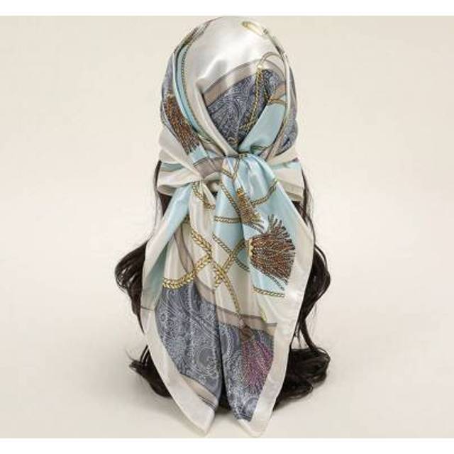 SHEIN 1pc Women&#39;s Fashion Printed Chain & Rope Pattern 90 Scarf, Spring & Autumn All-Match Scarf Decor Bandana Bandana,Hair Band,Head Band Ideal For Dressin