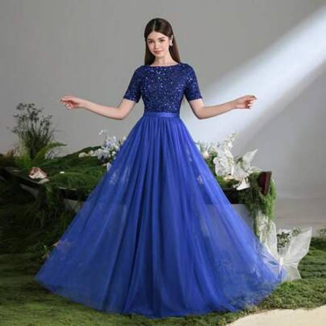 SHEIN Teen Girl Enchanting Sequin Formal Dress With Flowing Tulle Hem - Graduation Dress