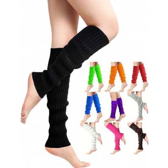 SHEIN Leg Warmers For Women - Leg Warmers 80s Ribbed Knitted Long Socks For Party Sports